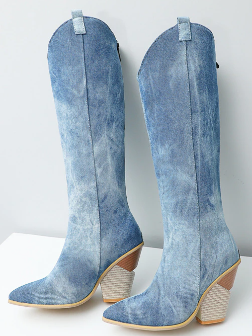 Women's Knee High Wedge Boots By Liv and Mia - Mia Belle Girls