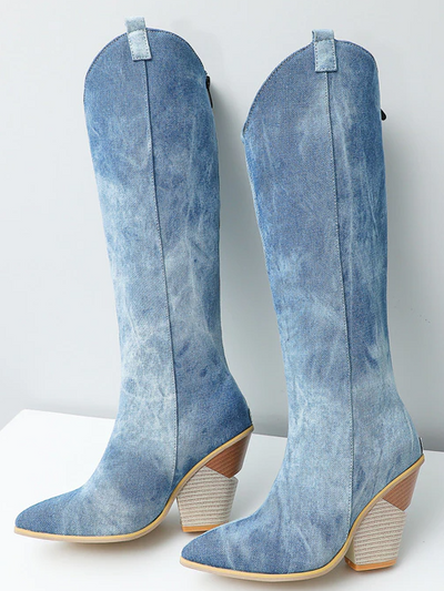 Women's Knee High Wedge Boots By Liv and Mia - Mia Belle Girls