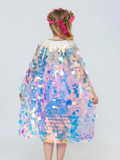 Kids Halloween Accessories | Mermaid Sequin Cape | Mia Belle Girls