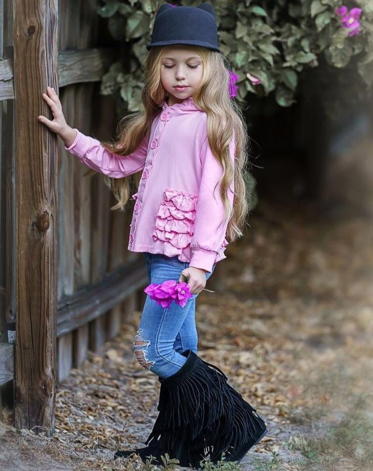 Pink Passion Hoodie Cardigans - Mia Belle Girls