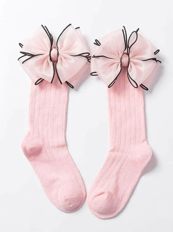 Girls Pitter Patter Bow Socks -Mia Belle Girls