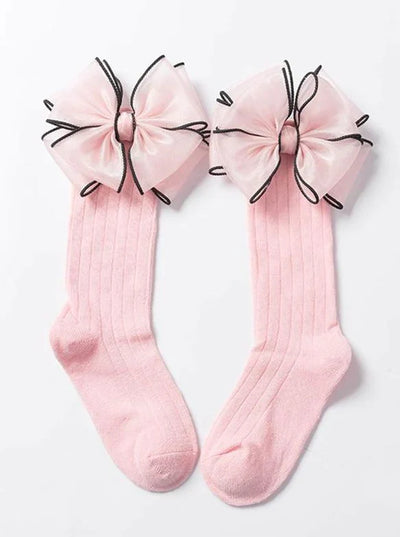 Girls Pitter Patter Bow Socks -Mia Belle Girls