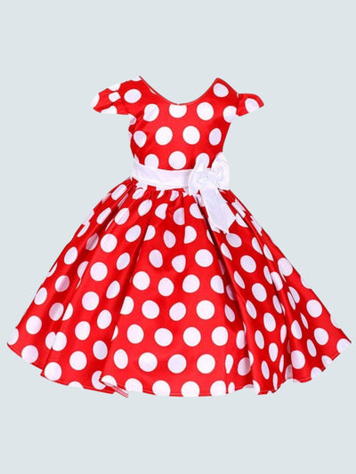 Casual Spring Dresses | Little Girls Vintage Polka Dot Party Dress