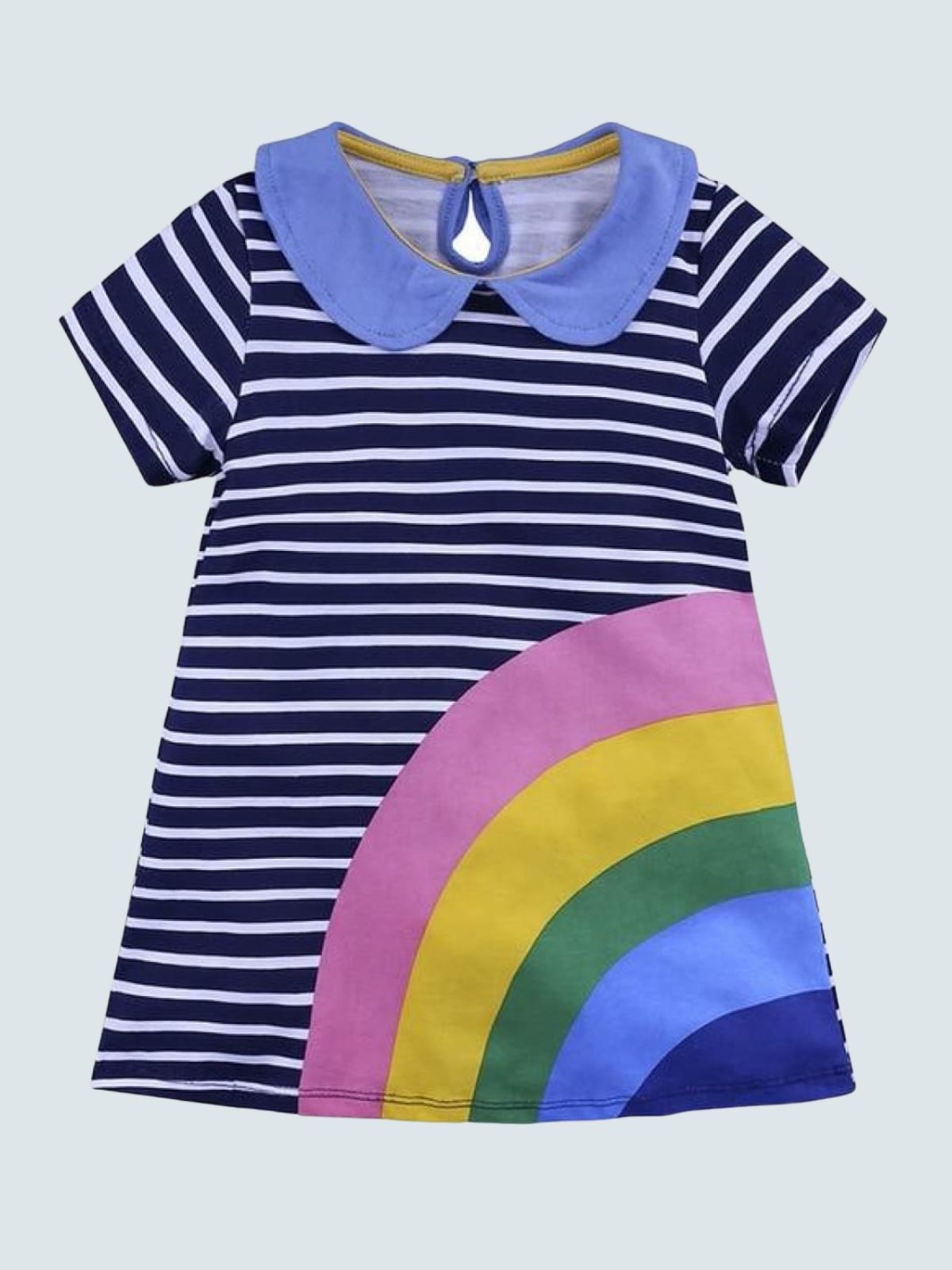 Stripes Are A Must A-Line Dress - Fall Casual Dress - Mia Belle Girls