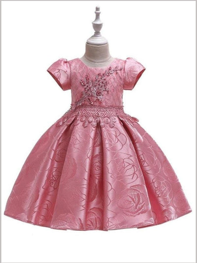 Girls Special Easter Dress | Beaded Brocade Embellished Formal Dress