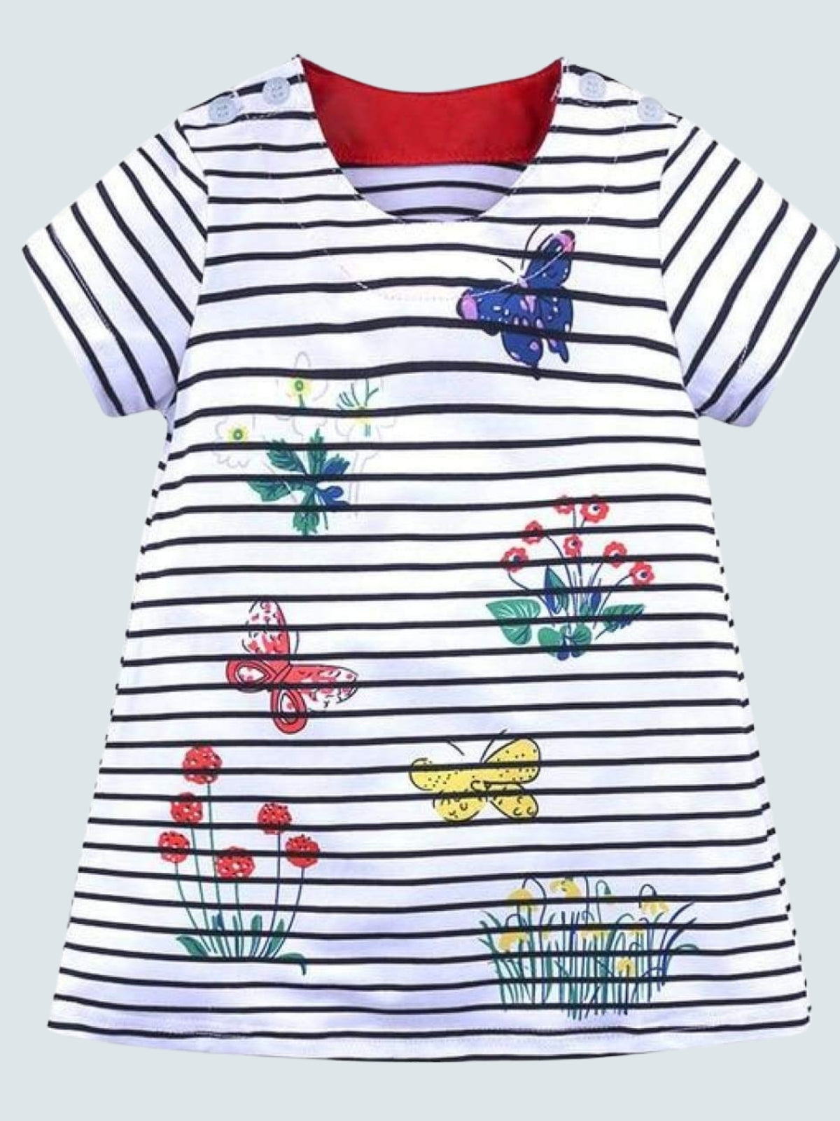 Stripes Are A Must A-Line Dress - Fall Casual Dress - Mia Belle Girls