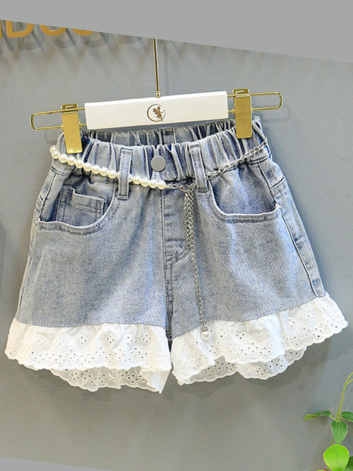 Toddler Clothing Sale | Ruffle Blouse & Lace Denim Shorts | Boutique