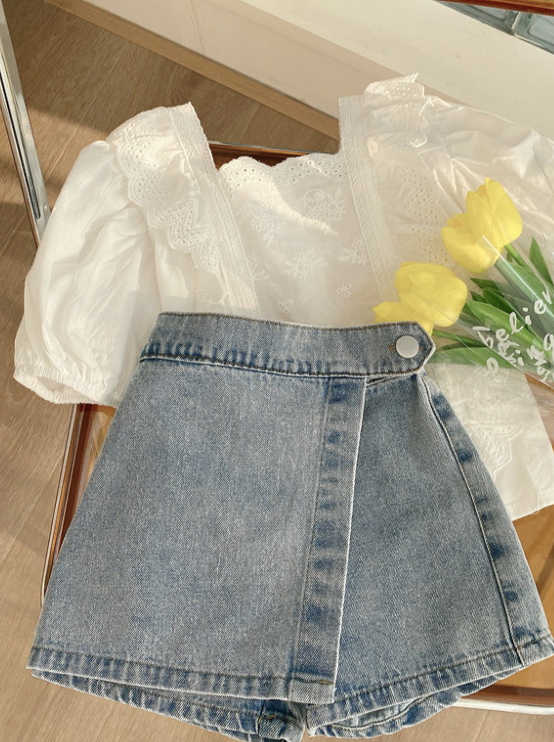 Make My Day Denim Skirt Set