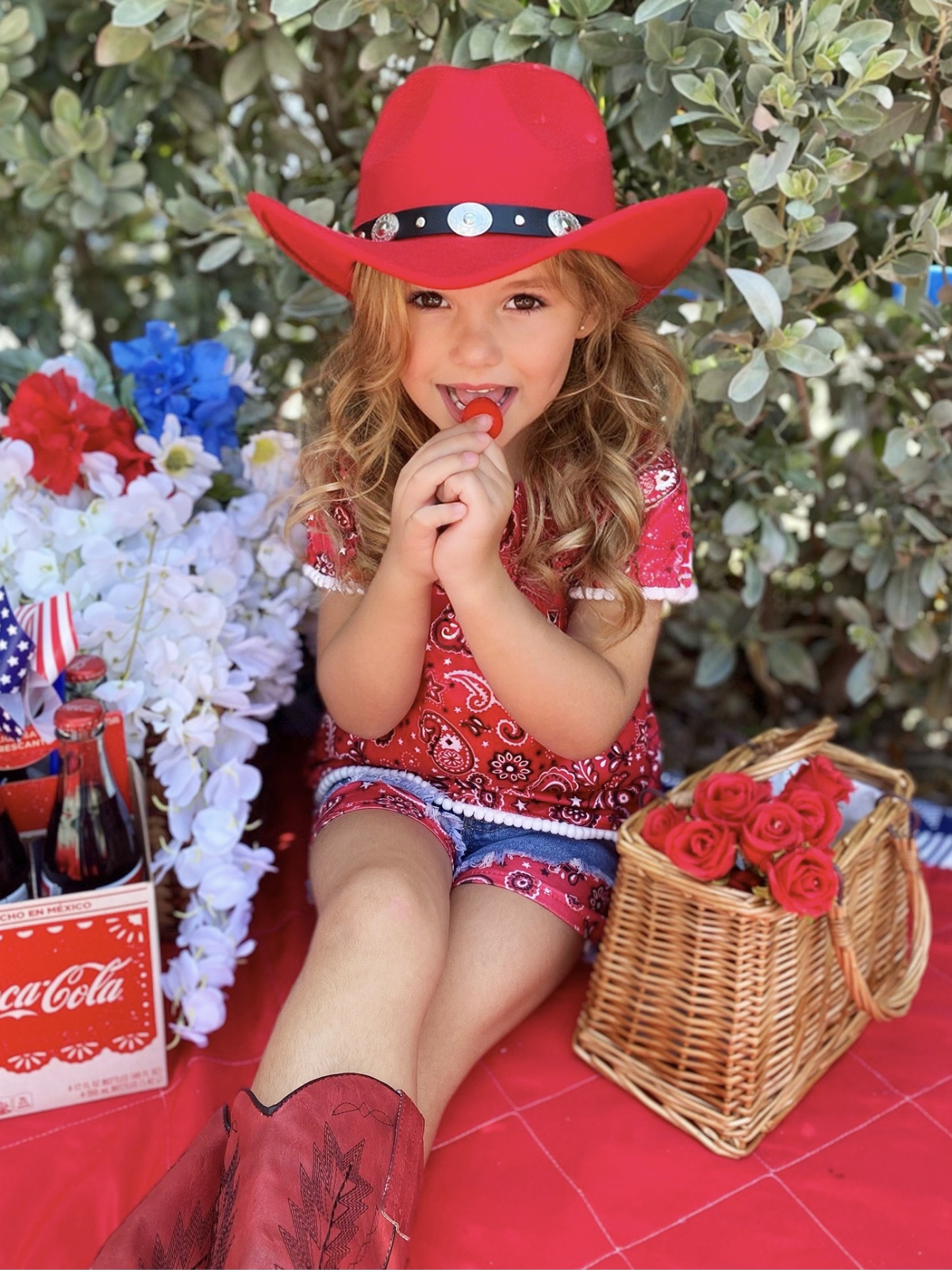 Girls Summer Causal Outfits | Paisley Top & Patched Denim Shorts Set