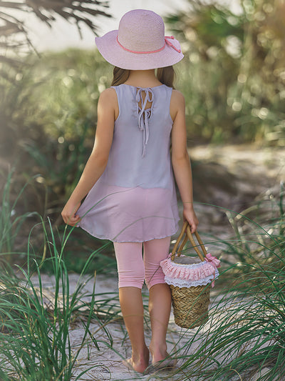 Girls Spring Outfits | Sleeveless Swing Tunic & Capris Legging Set