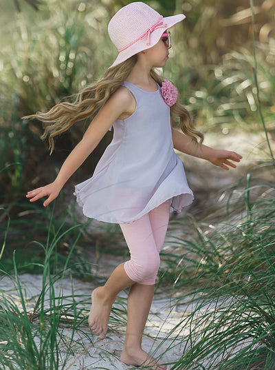 Girls Spring Outfits | Sleeveless Swing Tunic & Capris Legging Set