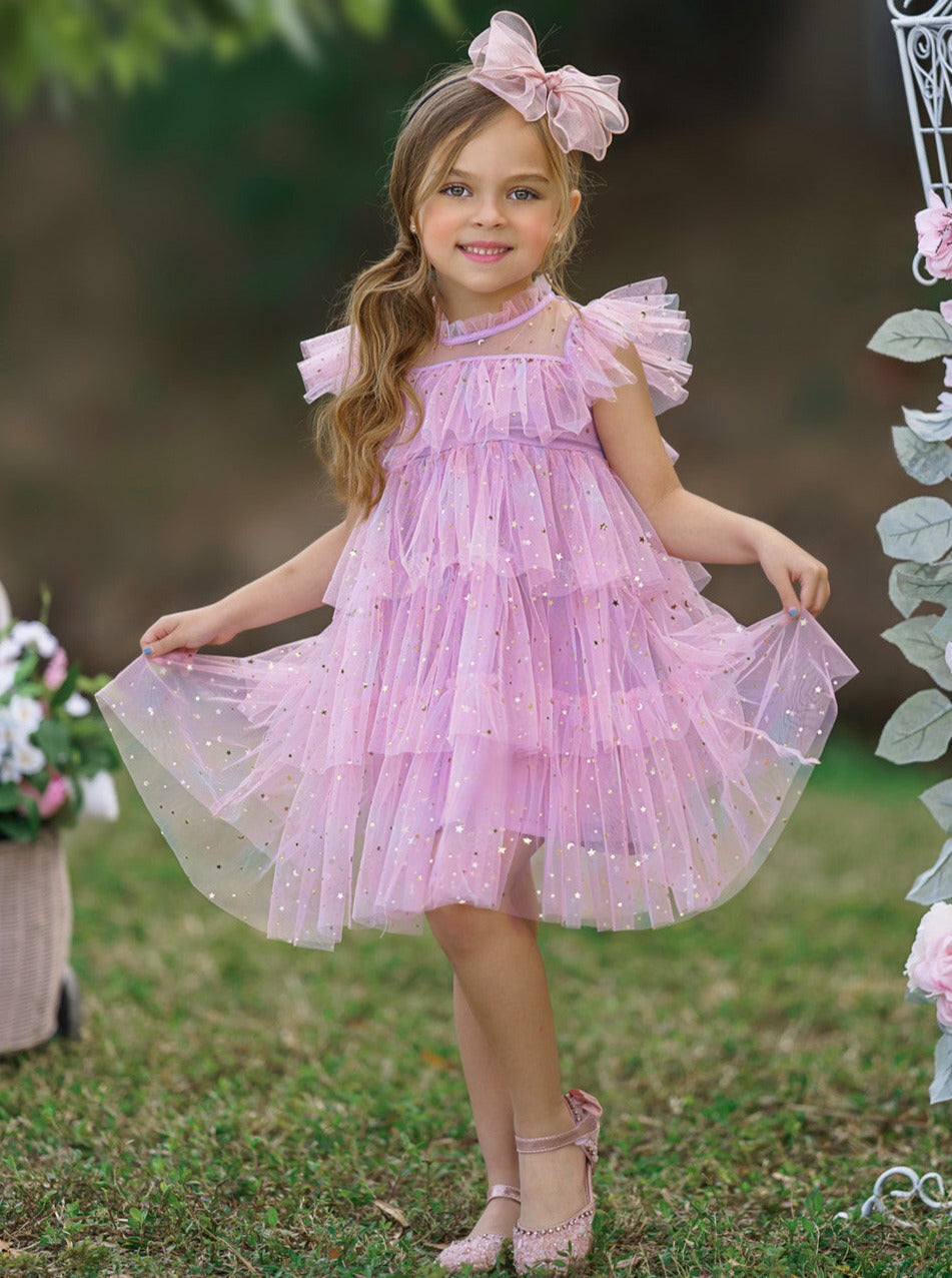 Sparkles Are Forever Pink Tiered Dress