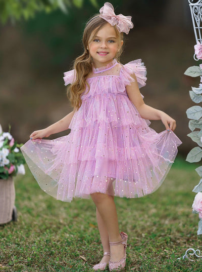Sparkles Are Forever Pink Tiered Dress