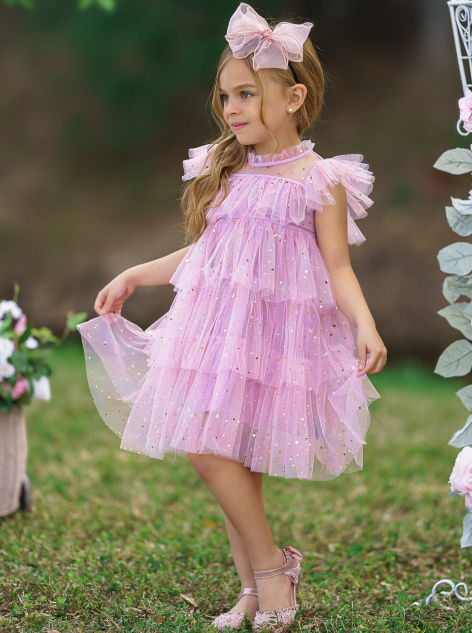 Sparkles Are Forever Pink Tiered Dress