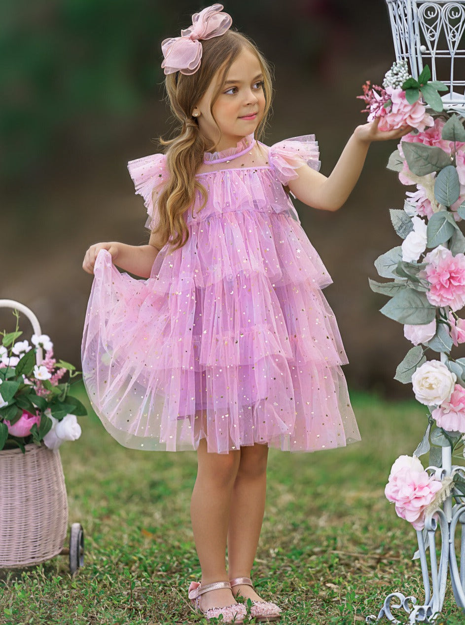 Sparkles Are Forever Pink Tiered Dress