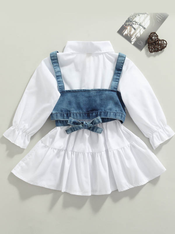 Delicate Dream Dress & Denim Vest Set