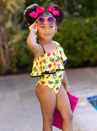 Fun In The Tropics One Shoulder One Piece Swimsuit