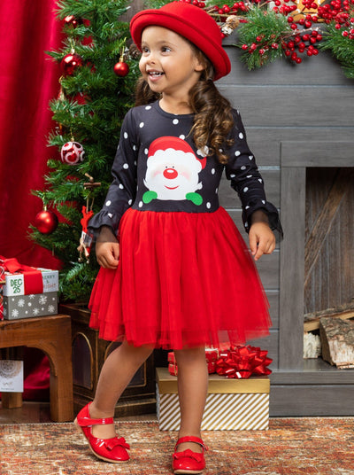 Toddler Clothing Sale | Santa Polka Dot Tutu Dress | Girls Boutique