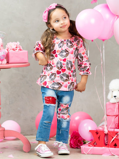 I Heart You Patched Denim Set