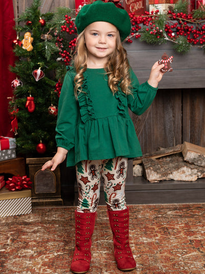 Winter Casual Sets | Girls Ruffle Tunic & Christmas Treat Legging Set