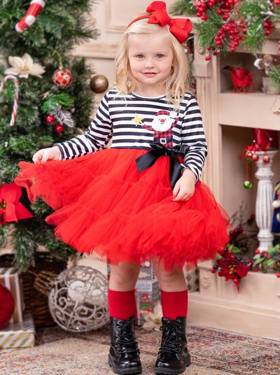 Cute Christmas Dresses | Striped Santa Tutu Dress | Holiday Dresses