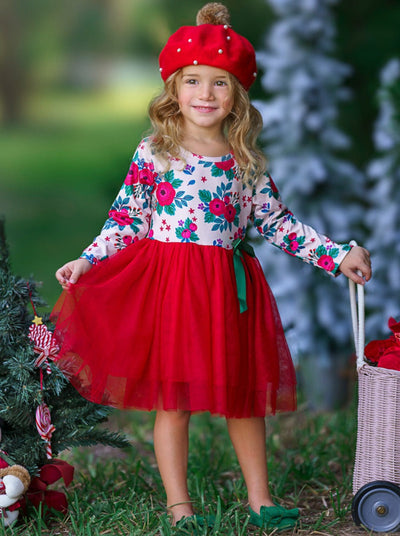 Cute Winter Dresses | Girls Winter Flower Tutu Dress | Holiday Dresses