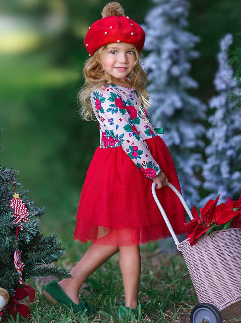 Cute Winter Dresses | Girls Winter Flower Tutu Dress | Holiday Dresses