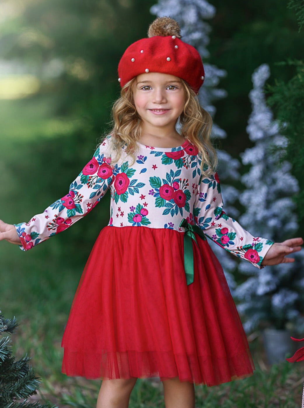 Cute Winter Dresses | Girls Winter Flower Tutu Dress | Holiday Dresses