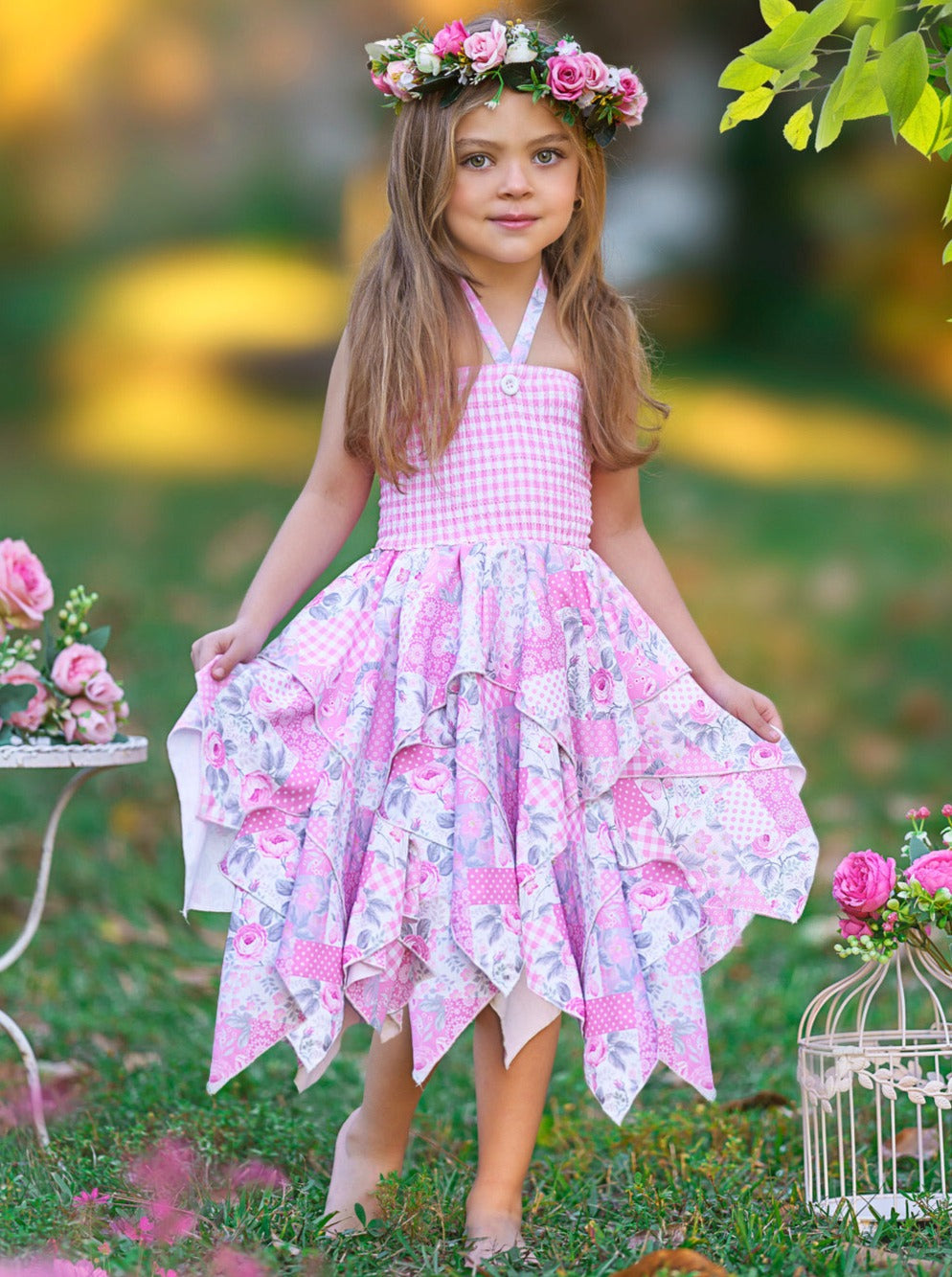 Let's Mix It Up Smocked Handkerchief Dress
