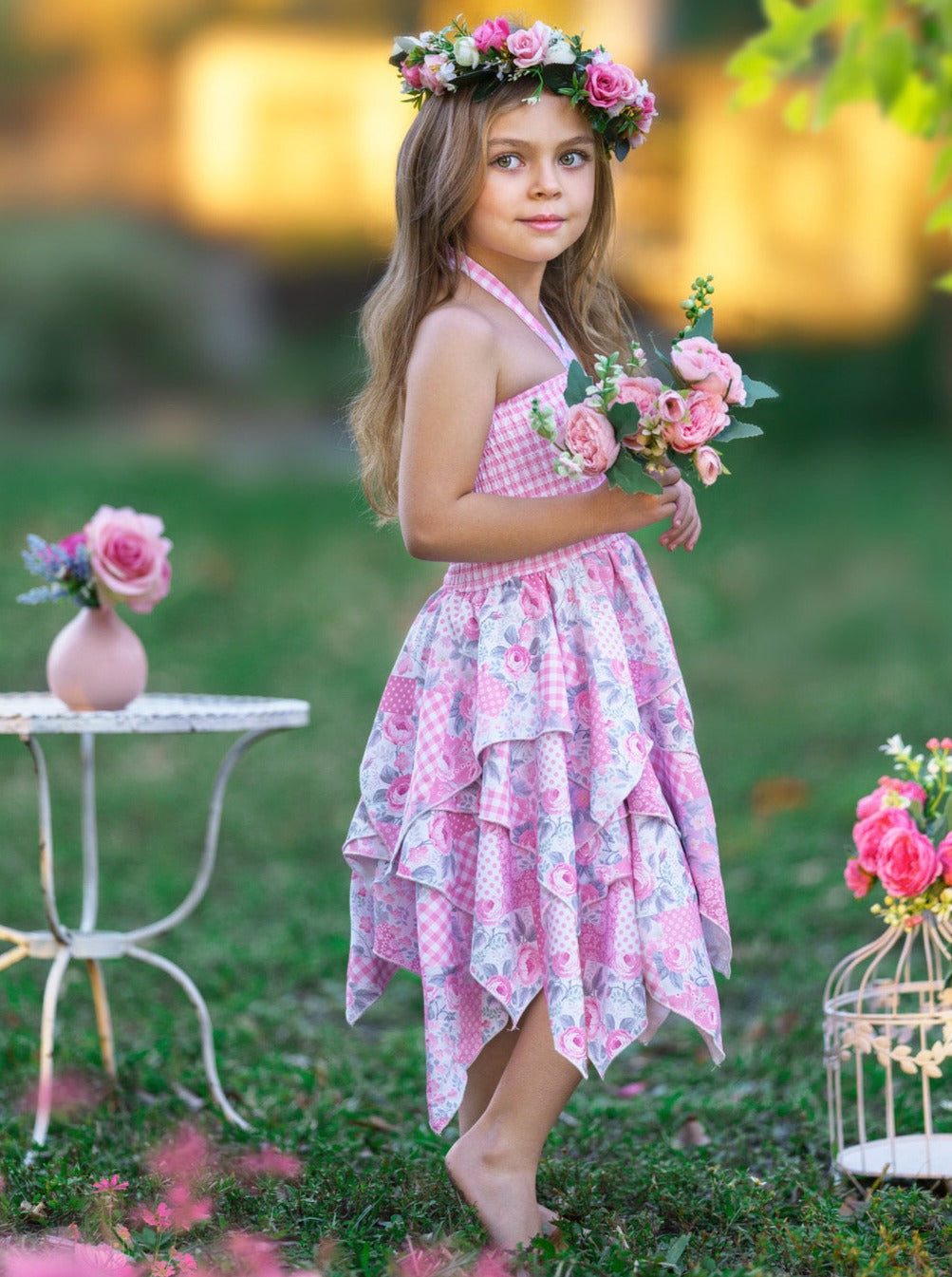 Let's Mix It Up Smocked Handkerchief Dress