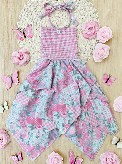 Let's Mix It Up Smocked Handkerchief Dress - Mia Belle Girls