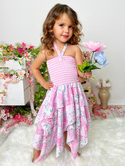 Let's Mix It Up Smocked Handkerchief Dress - Mia Belle Girls