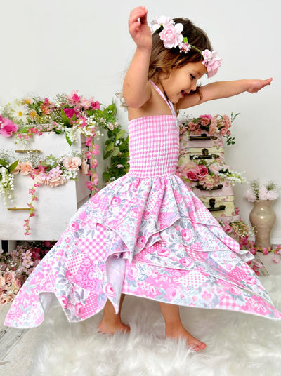 Let's Mix It Up Smocked Handkerchief Dress - Mia Belle Girls