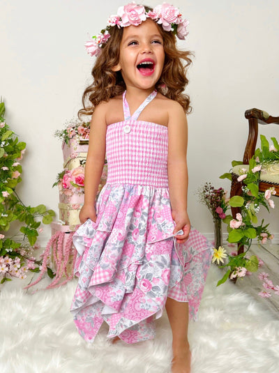 Let's Mix It Up Smocked Handkerchief Dress - Mia Belle Girls