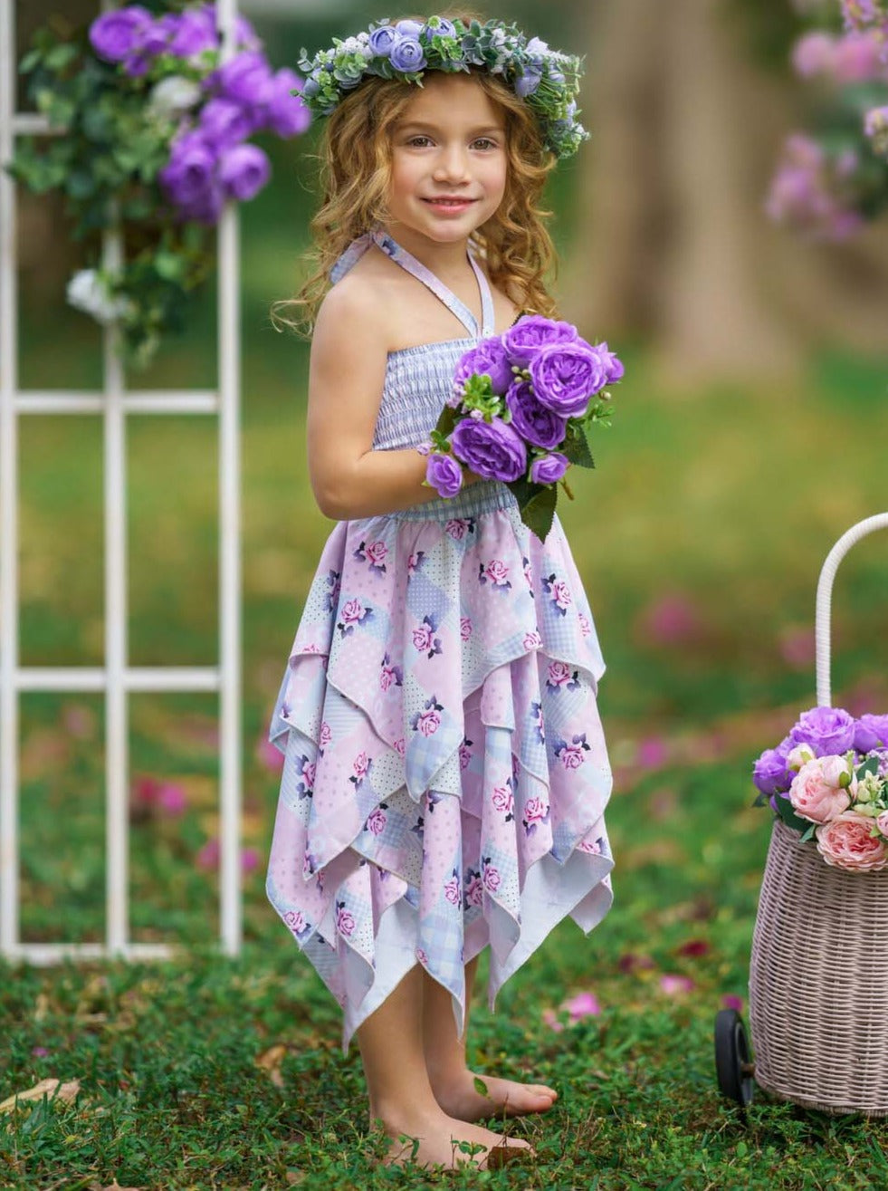 Living The Spring Life Smocked Handkerchief Dress - Mia Belle Girls