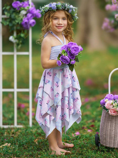 Living The Spring Life Smocked Handkerchief Dress - Mia Belle Girls