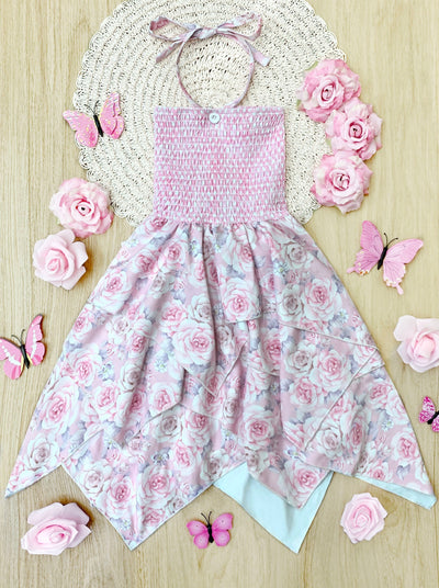 Smell The Flowers Smocked Handkerchief Dress - Mia Belle Girls