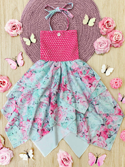 Lovely Spring Days Smocked Handkerchief Dress - Mia Belle Girls