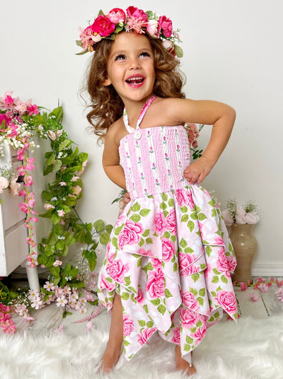 Spring Thing Smocked Handkerchief Dress - Mia Belle Girls