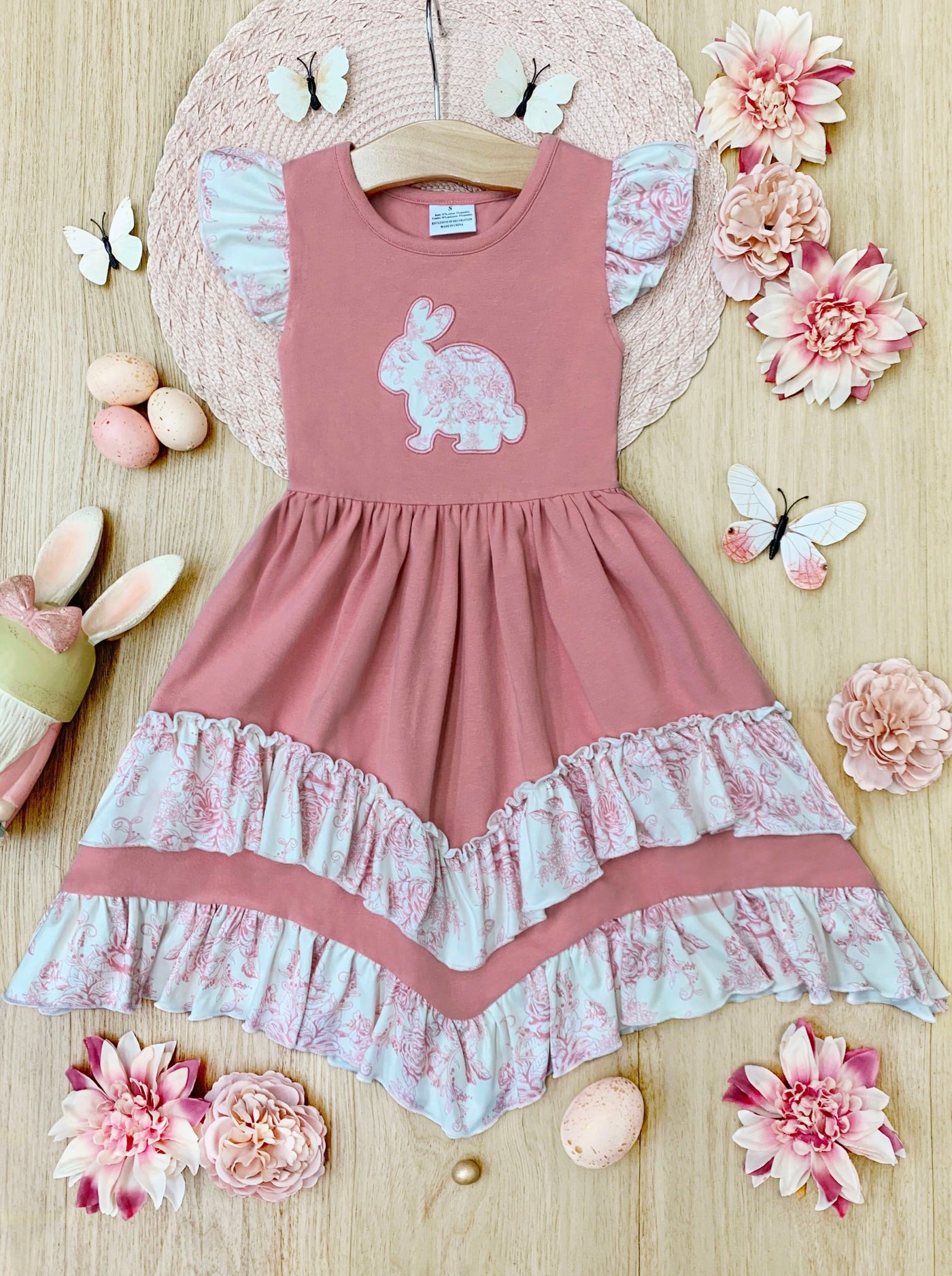 Hop Around Flutter Sleeve Layered Ruffle Dress - Mia Belle Girls