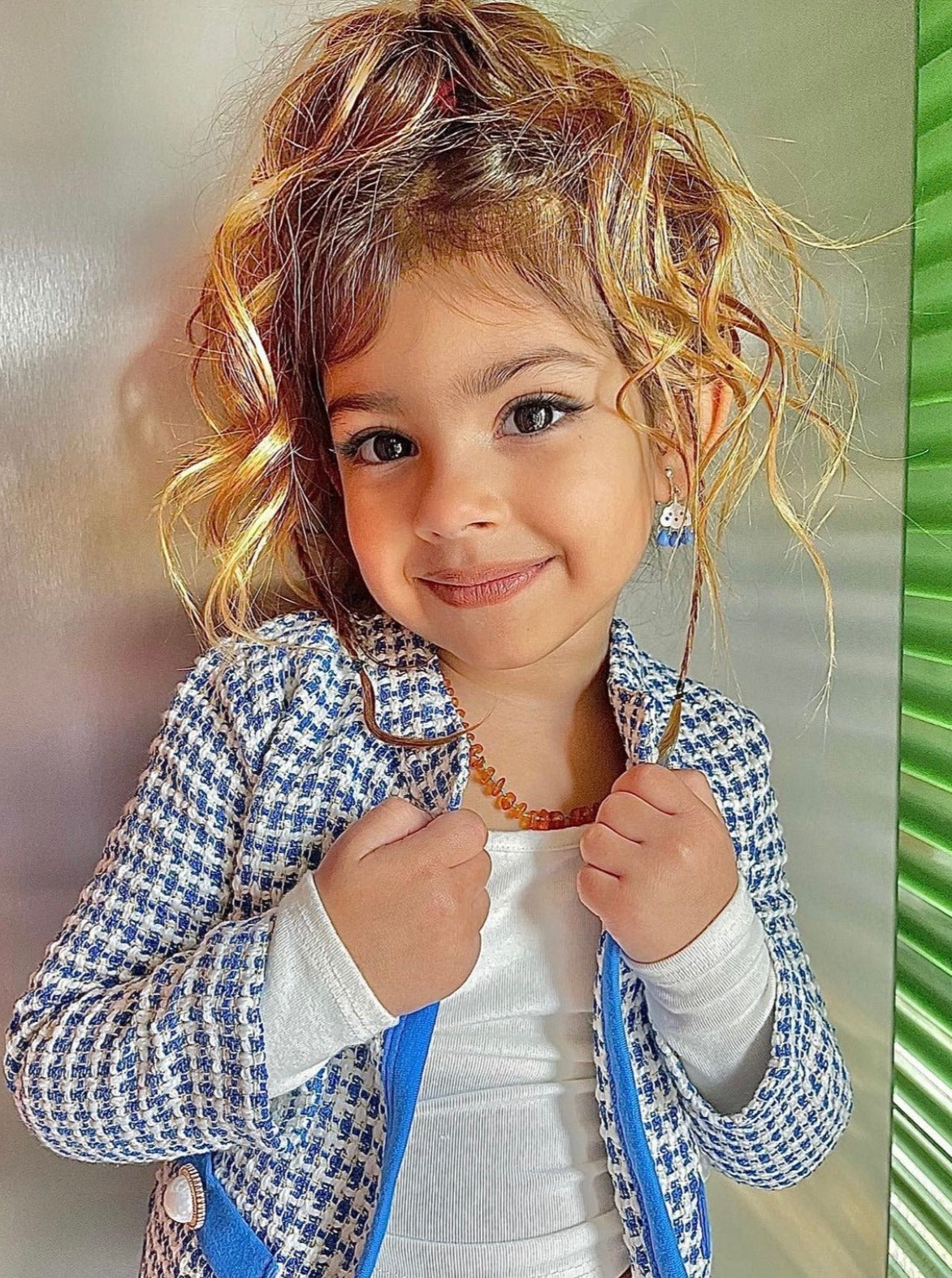 Preppy Chic Sets | Tweed Blazer Jacket & Shorts Set | Mia Belle Girls