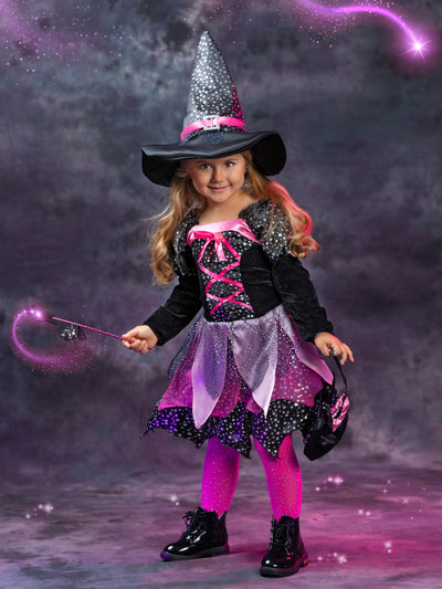 Kids Halloween Costume | Girls Dazzling Witch Dress | Mia Belle Girls