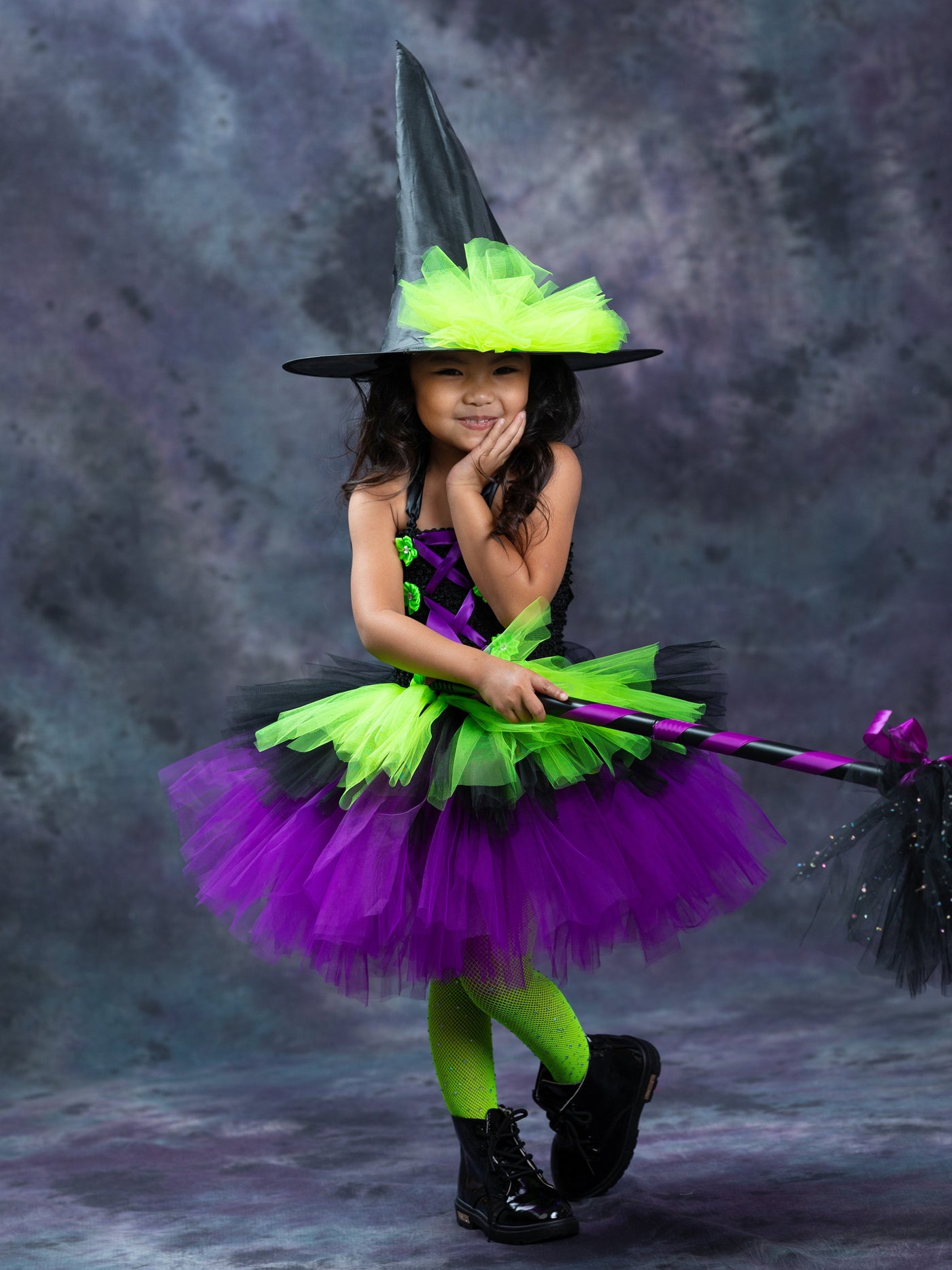 Girls Halloween Costumes | Witch Tutu Dress & Hat | Mia Belle Girls