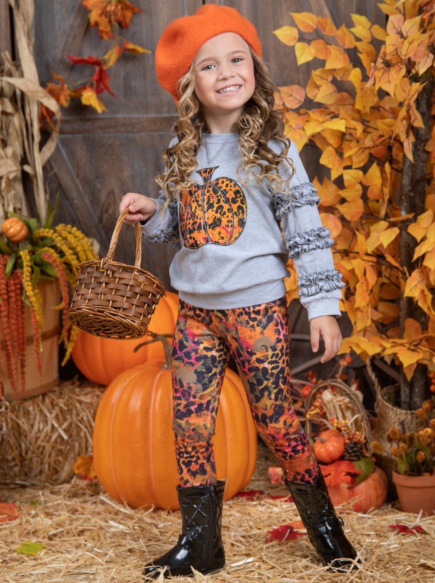 Girls Fall Clothes | Frill Pullover & Legging Set - Mia Belle Girls