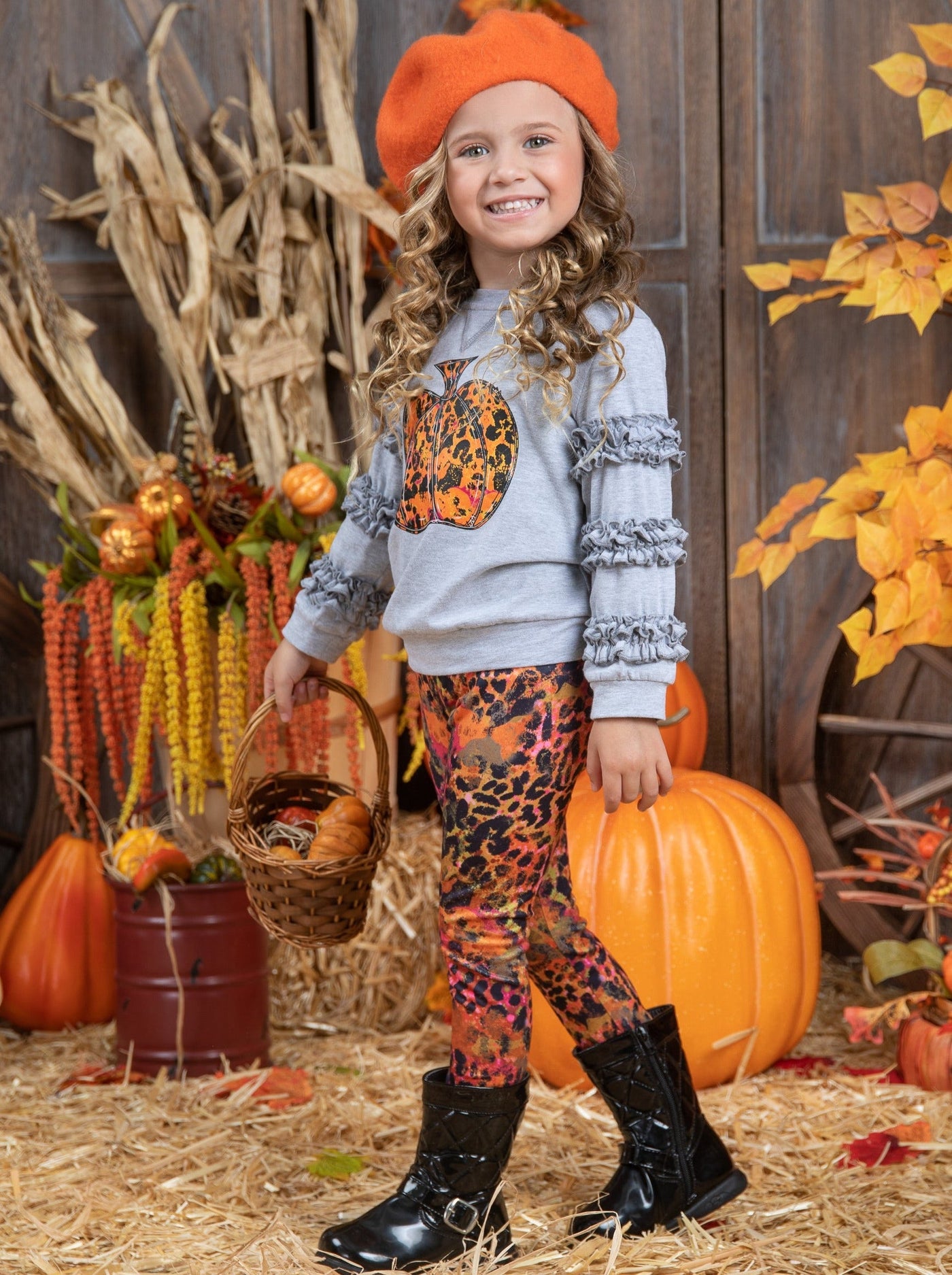 Girls Fall Clothes | Frill Pullover & Legging Set - Mia Belle Girls