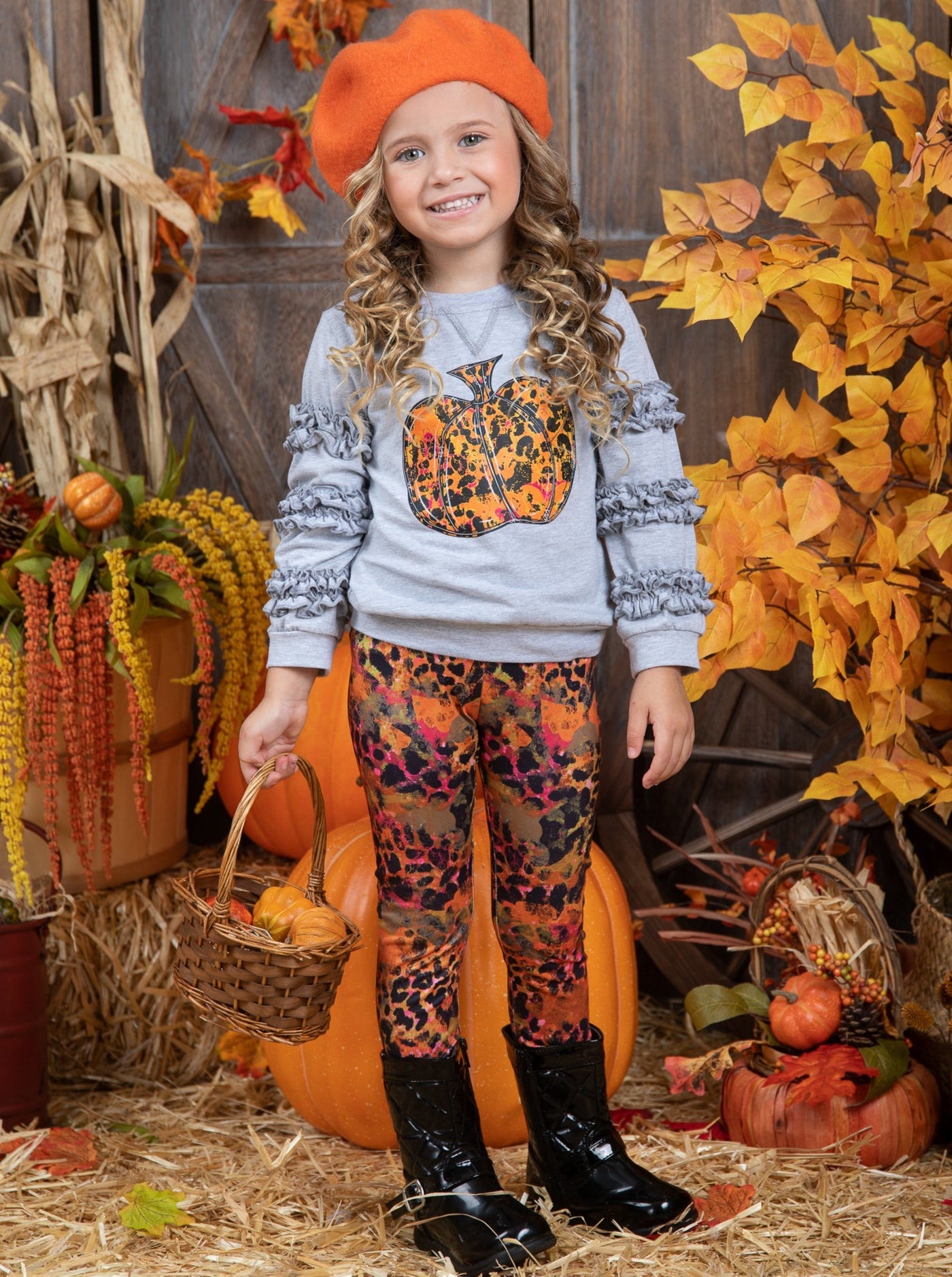 Girls Fall Clothes | Frill Pullover & Legging Set - Mia Belle Girls