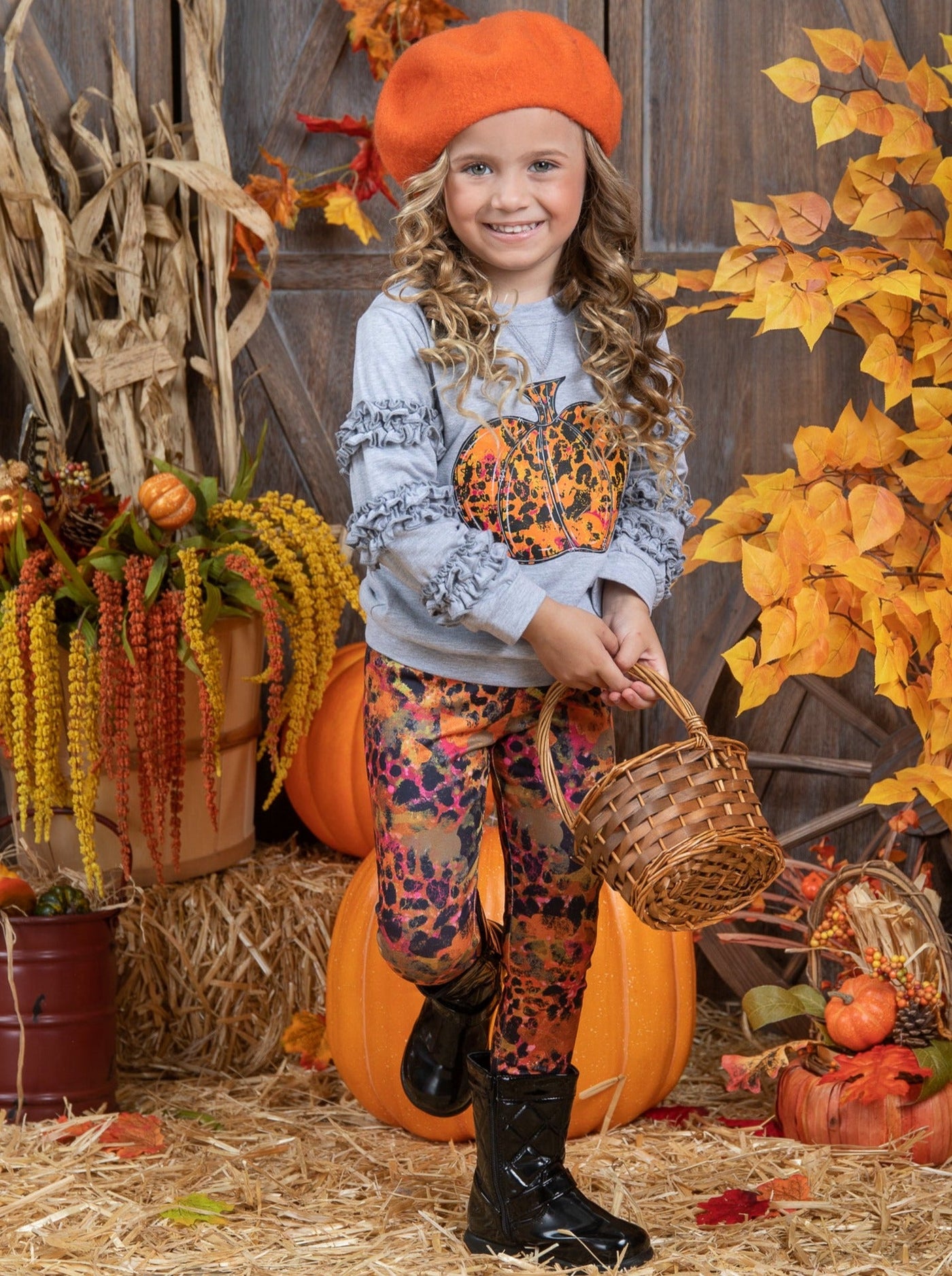 Girls Fall Clothes | Frill Pullover & Legging Set - Mia Belle Girls