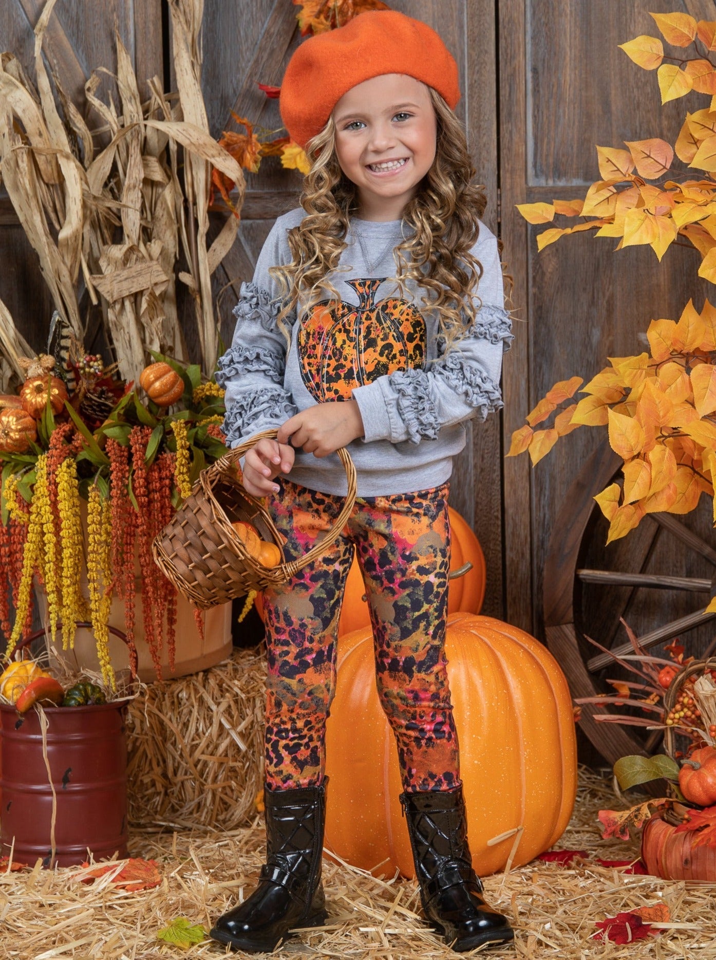 Girls Fall Clothes | Frill Pullover & Legging Set - Mia Belle Girls