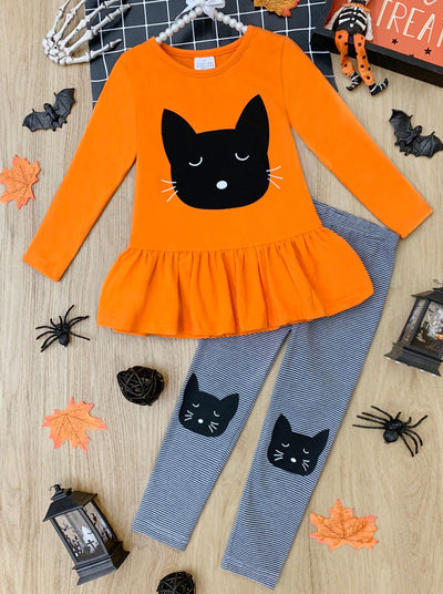 Girls Halloween Outfit | Tunic, Leggings & Purse Set - Mia Belle Girls