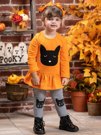 Girls Halloween Outfit | Tunic, Leggings & Purse Set - Mia Belle Girls